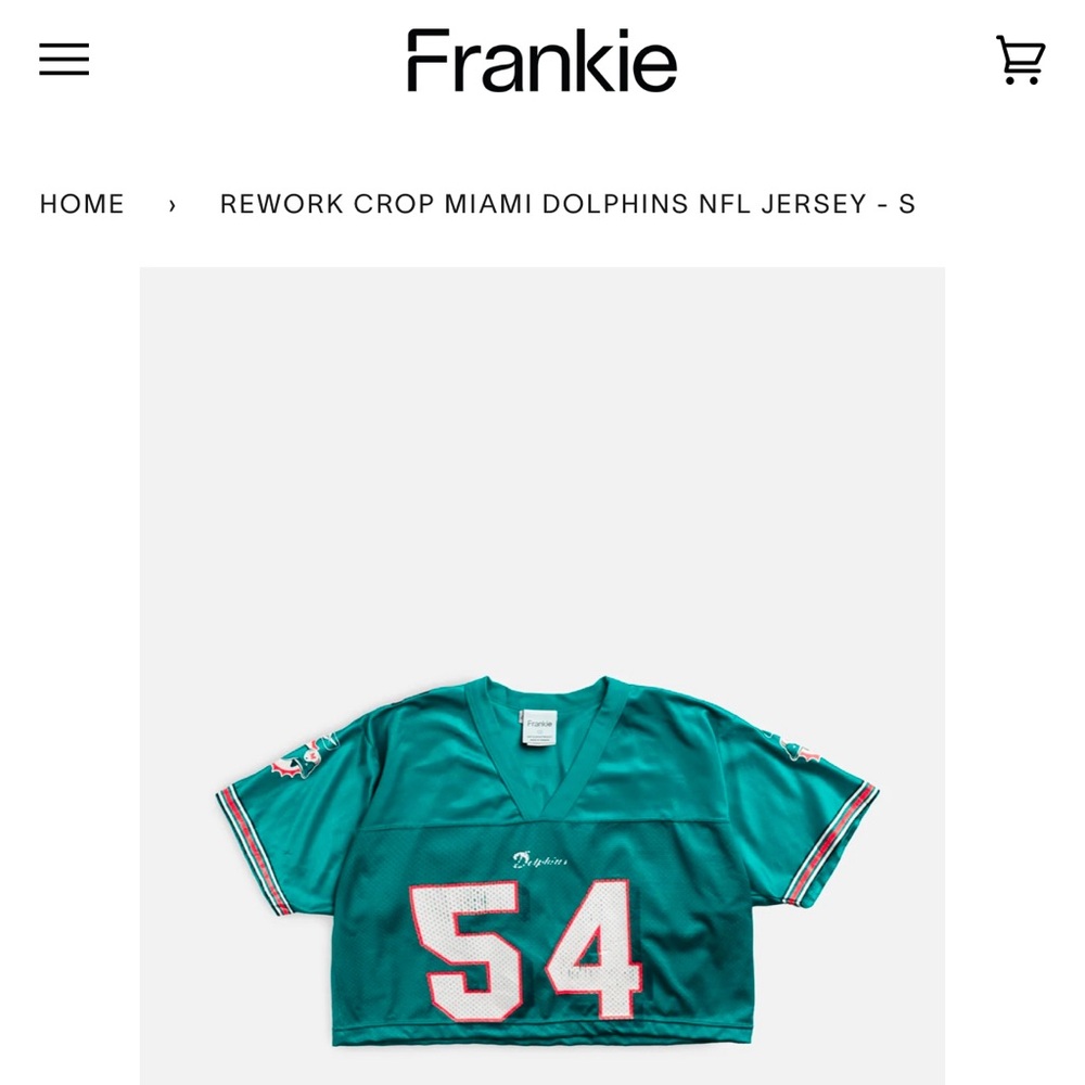 Frankie Collective Rework Crop Miami Dolphins Jersey - S